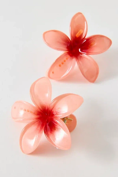 Urban Outfitters Plumeria Flower Hair Clip Set In Peach, Women's At  In Gold