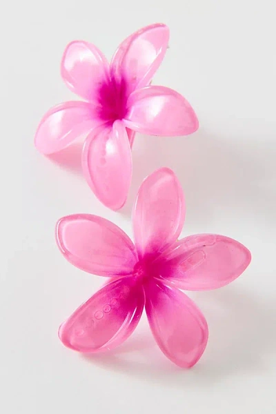 Urban Outfitters Plumeria Flower Hair Clip Set In Pink, Women's At  In Green