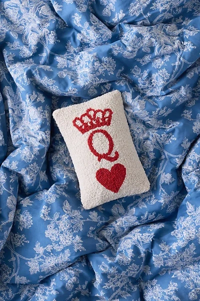 Urban Outfitters Poker Queen Tufted Wool Throw Pillow In White At