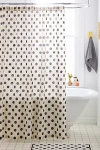 Urban Outfitters Polka Dot Patterned Shower Curtain In Vanilla Base/black Dots At  In Multi