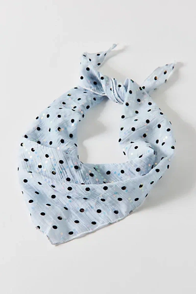 Urban Outfitters Polka Dot Pop Embellished Head Scarf In Blue, Women's At