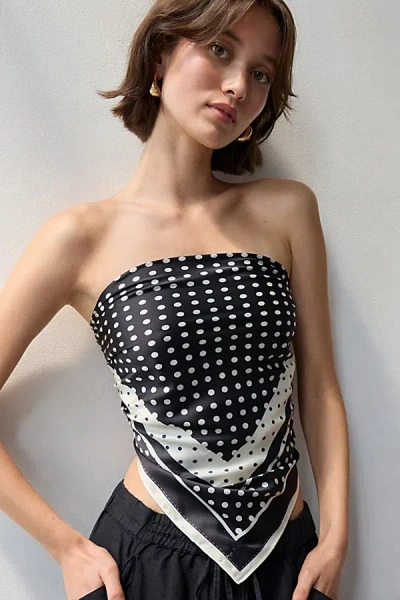 Urban Outfitters Polka Dot Silky Scarf In Black/white, Women's At  In Multi