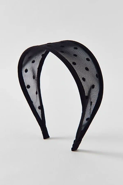 Urban Outfitters Polka Dot Wide Headband In Black, Women's At