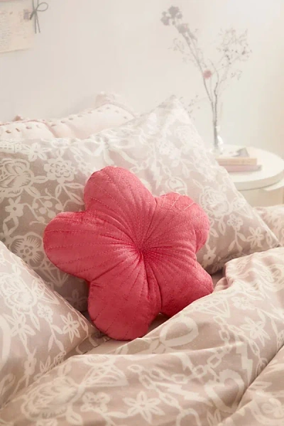 Urban Outfitters Polly Flower Throw Pillow In Pink At