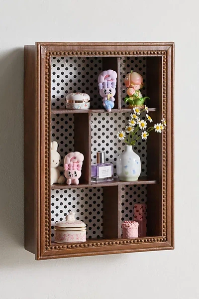 Urban Outfitters Poppy Polka Dot Figurine Wall Shelf In Walnut At  In Brown