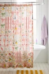 Urban Outfitters Porto Tile Patterned Shower Curtain In Pink At