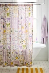 Urban Outfitters Porto Tile Patterned Shower Curtain In Purple At
