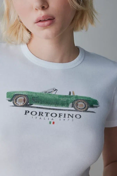 Urban Outfitters Portofino Italia Graphic Baby Tee In White, Women's At