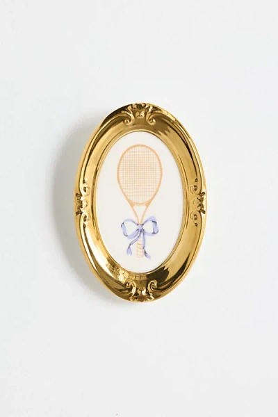 Urban Outfitters Preppy Icon Framed Ceramic Wall Hanging In Tennis Racket At  In Gold