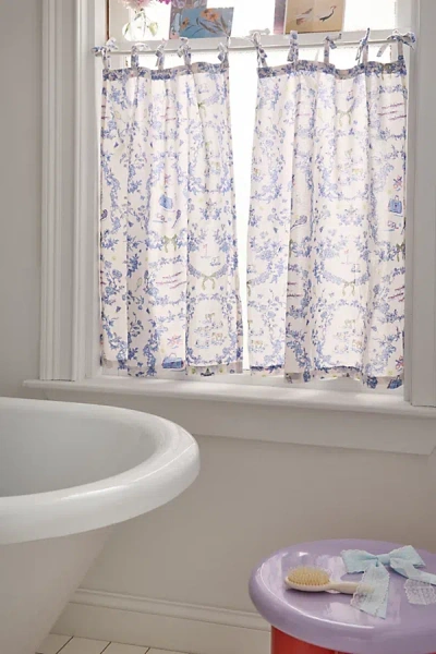 Urban Outfitters Preppy Toile Patterned Café Curtain Set In Blue At