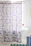 Urban Outfitters Preppy Toile Patterned Shower Curtain In Blue At