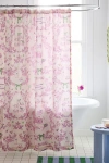 Urban Outfitters Preppy Toile Patterned Shower Curtain In Pink At