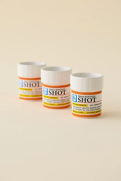 Urban Outfitters Prescription Bottle Ceramic Shot Glass Set In Orange At  In Multi