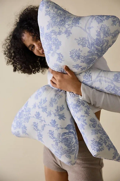 Urban Outfitters Printed Bow Throw Pillow In Blue Toile At