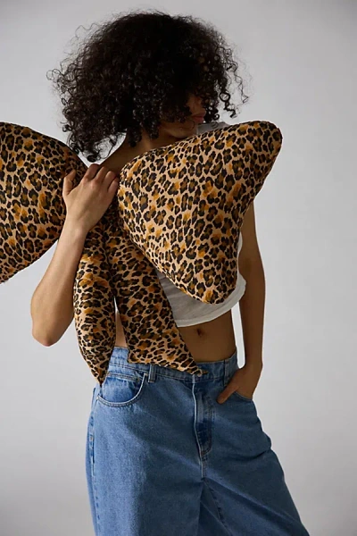 Urban Outfitters Printed Bow Throw Pillow In Leopard At  In Animal Print