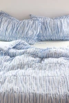 Urban Outfitters Printed Cinched Core Duvet Cover In Blue Ticking Stripe At
