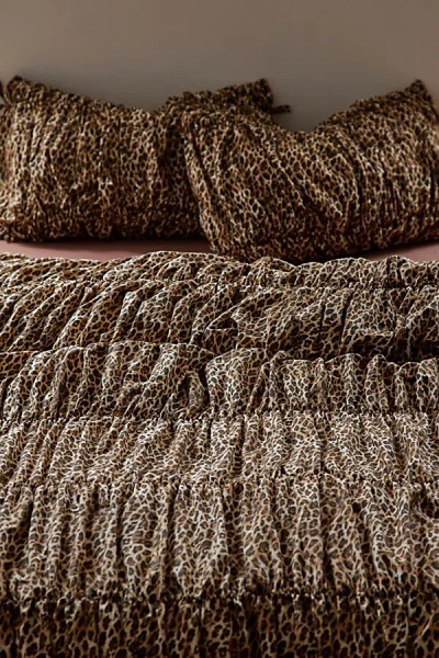 Urban Outfitters Printed Cinched Core Duvet Cover In Leopard At  In Animal Print