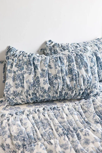 Urban Outfitters Printed Cinched Core Sham Set In Blue At