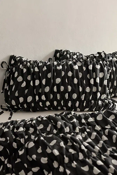 Urban Outfitters Printed Cinched Core Sham Set In Polka Dot At  In Black