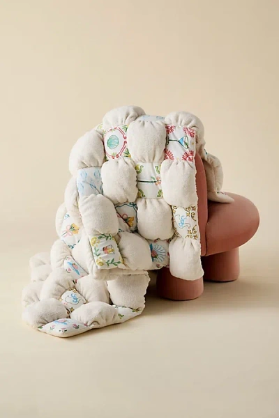 Urban Outfitters Printed Marshmallow Cloud Fleece Throw Blanket In Cream Porto At