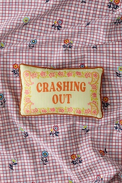 Urban Outfitters Printed Novelty Text Micro Mini Bolster Pillow In Crashing Out At  In Multi