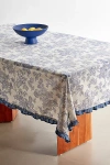 Urban Outfitters Printed Pattern Ruffle Edge Tablecloth In Blue Toile At