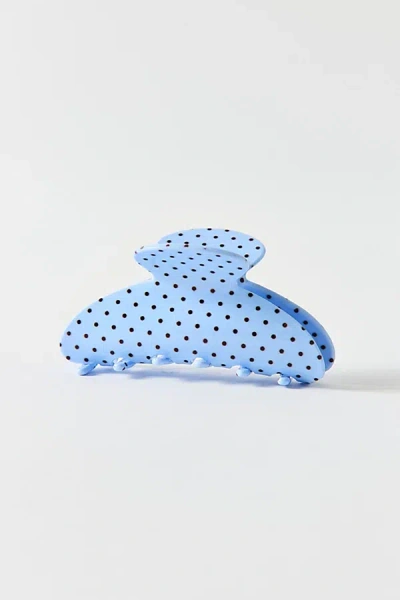 Urban Outfitters Printed Polka Dot Claw Clip In Blue/brown Polka Dot, Women's At