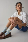 Urban Outfitters Printed Ruffle Foldover Sock In Blue, Women's At