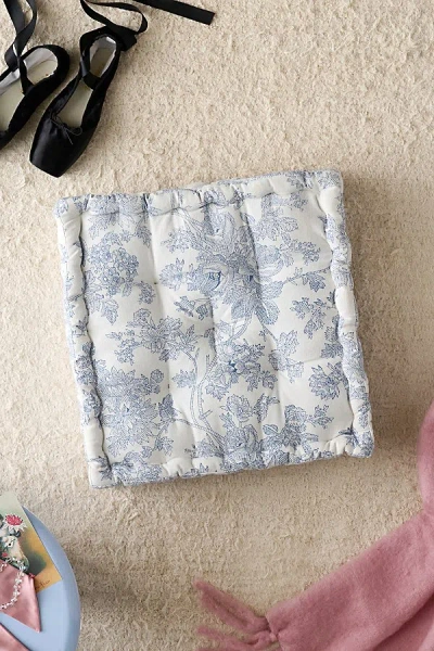 Urban Outfitters Printed Tufted Floor Pillow In Blue Toile At
