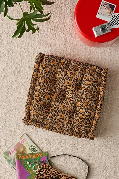 Urban Outfitters Printed Tufted Floor Pillow In Leopard At