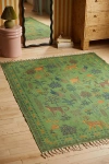 Urban Outfitters Printed Woodland Creature Rug In Green At