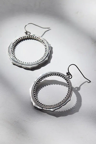 Urban Outfitters Protector Silver Metal Hoop Earring In Silver, Women's At  In Gray
