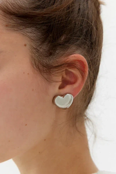 Urban Outfitters Puffy Heart Post Earring In Silver, Women's At