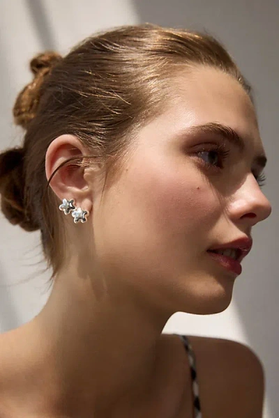 Urban Outfitters Puffy Star Earring In Silver, Women's At