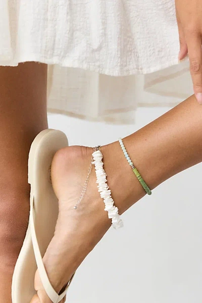 Urban Outfitters Puka Shell Anklet In White, Women's At