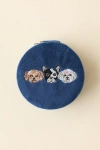Urban Outfitters Puppy Embroidered Velvet Jewelry Case In Blue At  In Blue