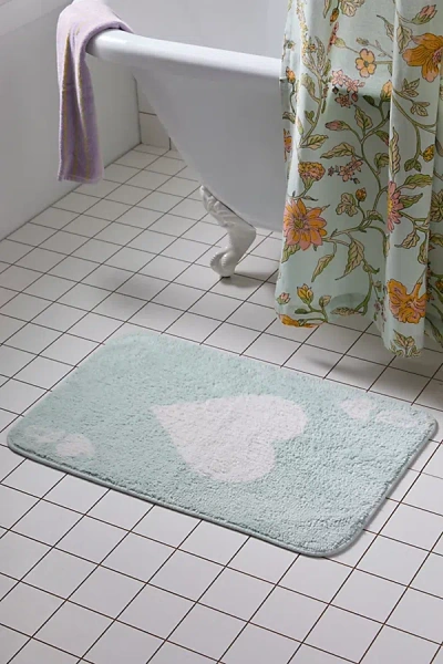 Urban Outfitters Queen Of Hearts Bath Mat In Aneria Blue Pantone At