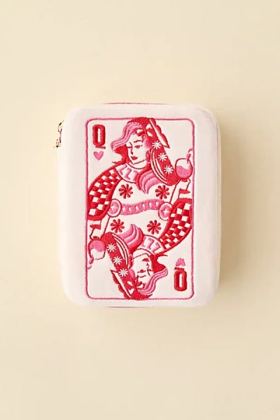 Urban Outfitters Queen Of Hearts Velvet Jewelry Case In Pink At