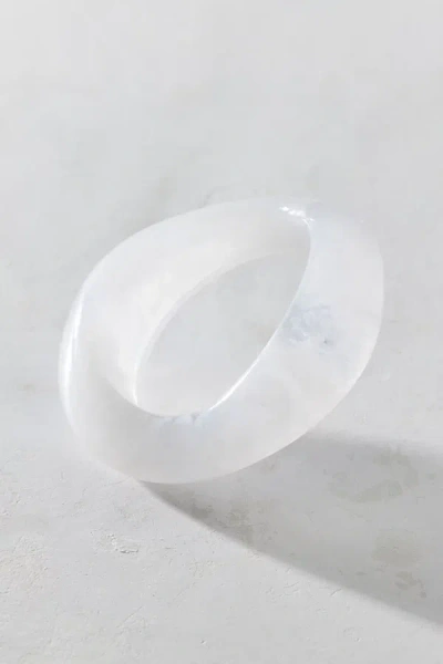 Urban Outfitters Queen Street Acrylic Bangle Bracelet In Light Gray, Women's At  In White