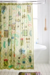Urban Outfitters Quinn Modern Collage Patterned Shower Curtain In Pickle Princess At