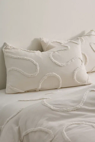 Urban Outfitters Quinn Wiggle Tufted Sham Set In Cream At