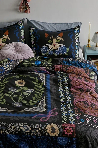 Urban Outfitters Raya Breezy Cotton Percale Duvet Cover In Blue At  In Multi