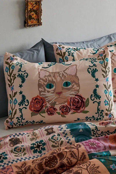 Urban Outfitters Raya Breezy Cotton Percale Sham Set In Neutral At  In Multi