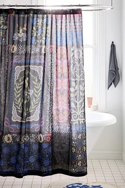 Urban Outfitters Raya Icon Patterned Shower Curtain In Blue At  In Multi