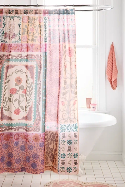 Urban Outfitters Raya Icon Patterned Shower Curtain In Neutral At  In Multi