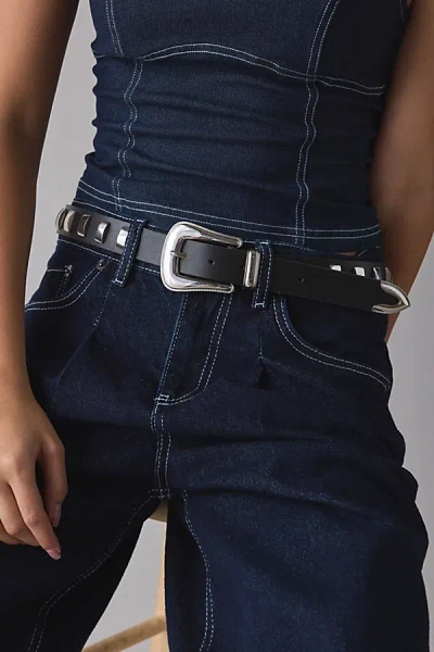 Urban Outfitters Rectangle Studded Leather Belt In Black, Women's At