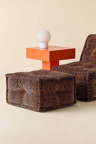 Urban Outfitters Reema Printed Upholstered Bean Bag Ottoman In Black At