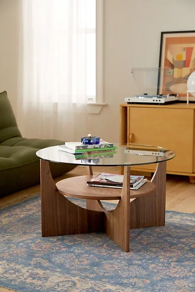 Urban Outfitters Reese Round Coffee Table In Brown At