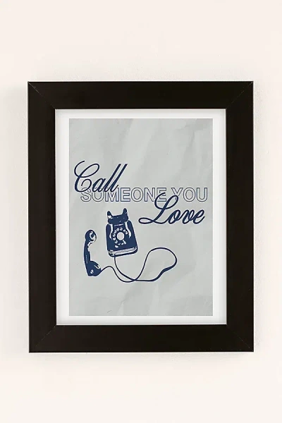 Urban Outfitters Refined Collective Call Someone You Love Art Print In Black Matte Frame At