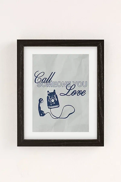 Urban Outfitters Refined Collective Call Someone You Love Art Print In Black Wood Frame At